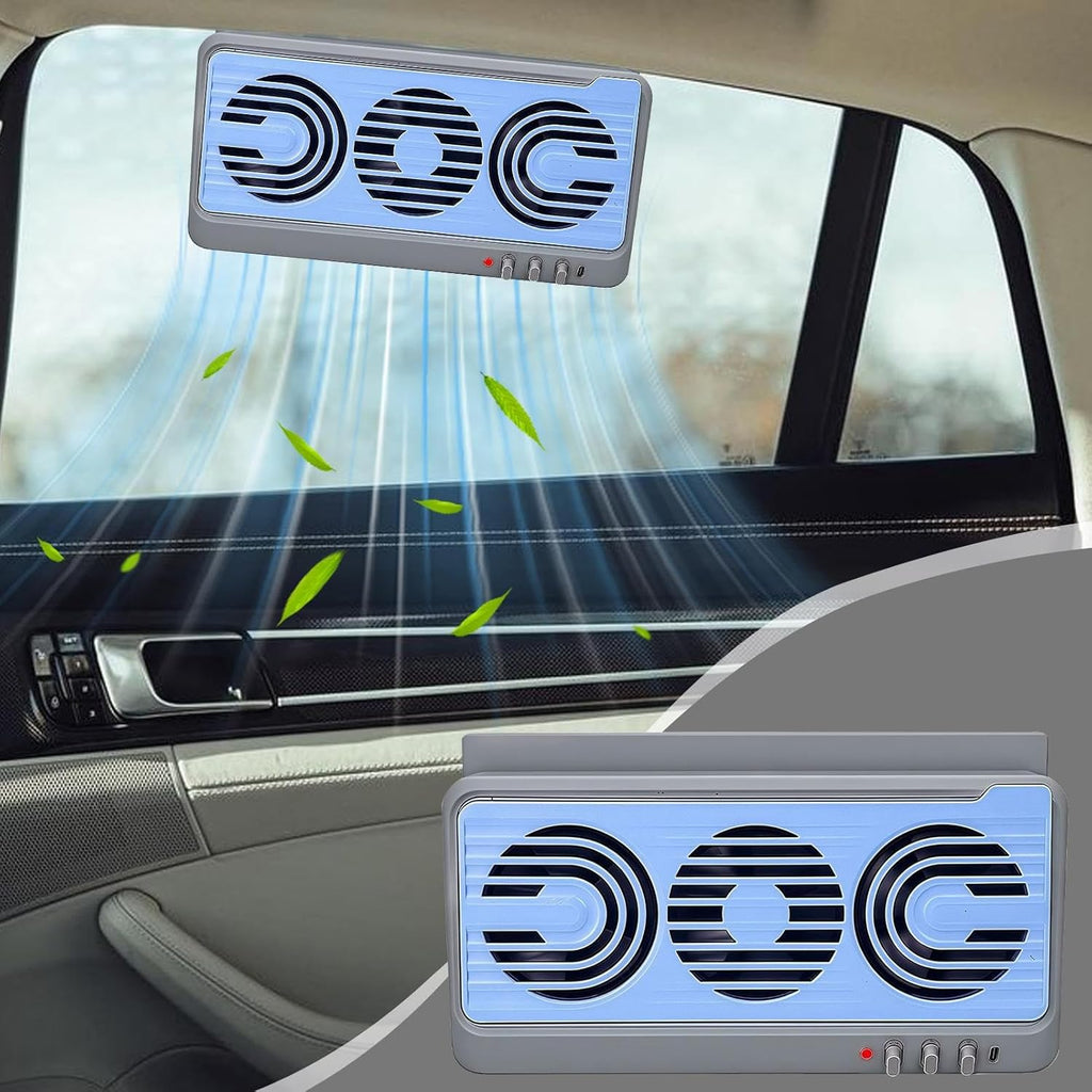 Avtoit | Solar Car Window Fan – Dual Duct Ventilation Exhaust & Cooling Accessory – Aurovent