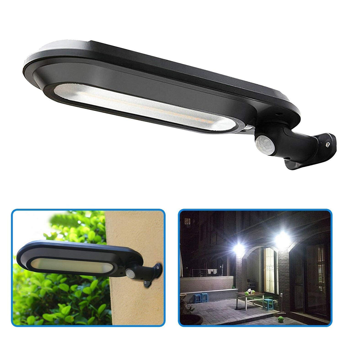 Solar LED Wall Light with Motion Sensor for Garden and Terrace Use