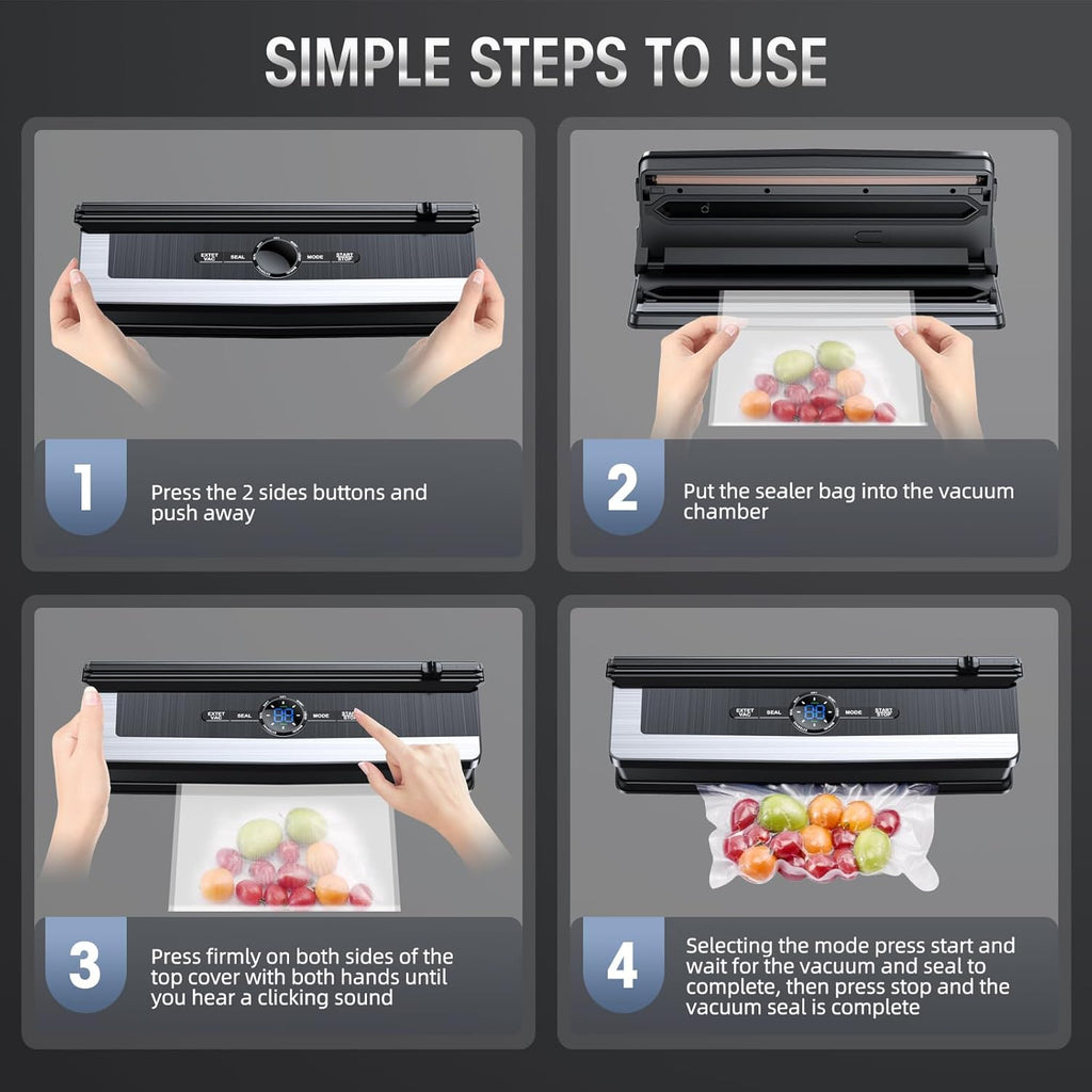 Avtoit | 8-in-1 Vacuum Sealer with Built-In Cutter | Food Saver Machine for Dry & Moist Foods