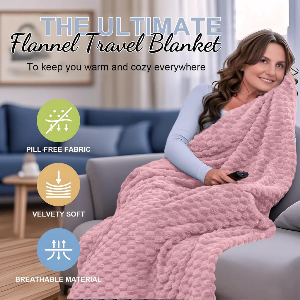 Avtoit | Packable Flannel Travel Blanket with Pillow Bag and Luggage Sleeve – Trevora