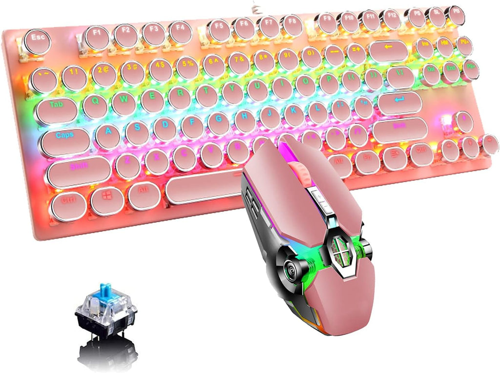 Avtoit | 87-Key Mechanical Gaming Keyboard RGB Backlit Blue Switch