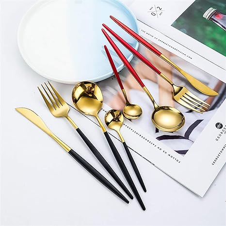 Avtoit | LUXURIOUS STAINLESS STEEL 24-PIECE GOLD-SILVER CUTLERY SET