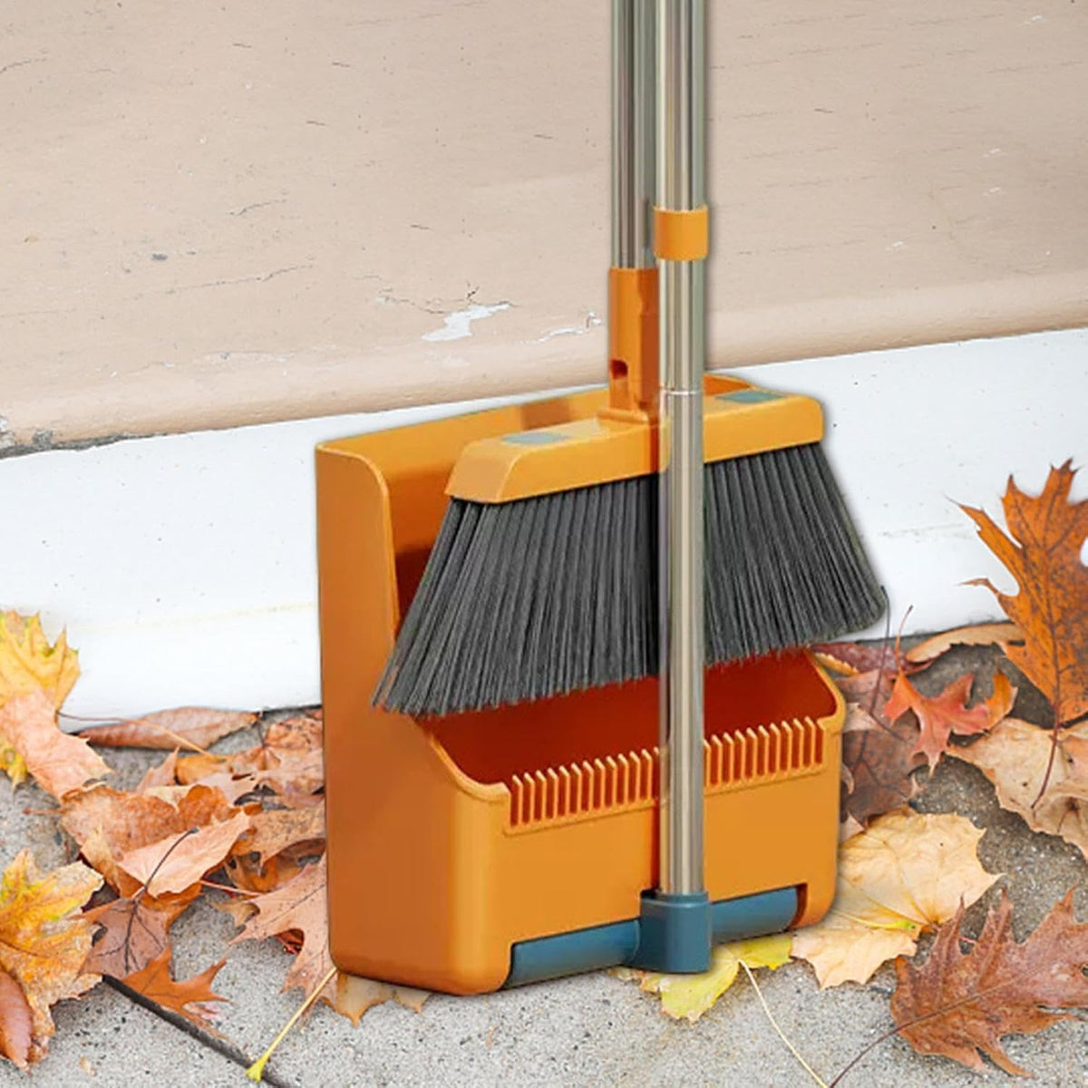 Avtoit | Large Broom and Dustpan Set – Long Handle with 180° Rotating Broom Head – Clavira