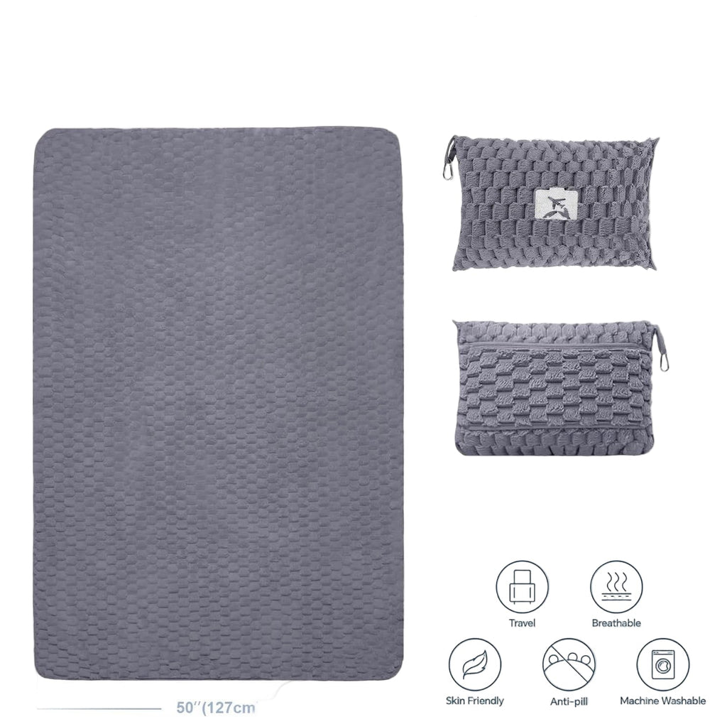 Avtoit | Packable Flannel Travel Blanket with Pillow Bag and Luggage Sleeve – Trevora