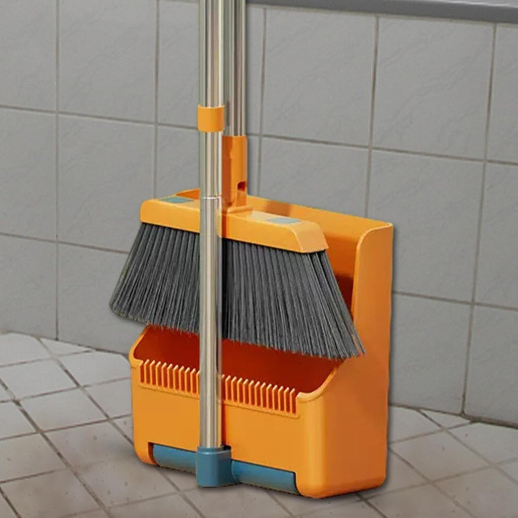 Avtoit | Large Broom and Dustpan Set – Long Handle with 180° Rotating Broom Head – Clavira