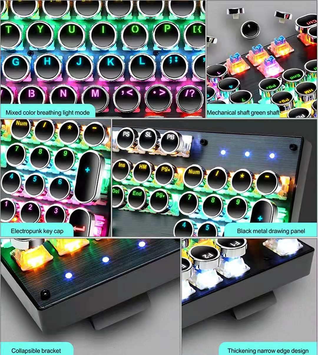 Avtoit | 87-Key Mechanical Gaming Keyboard RGB Backlit Blue Switch