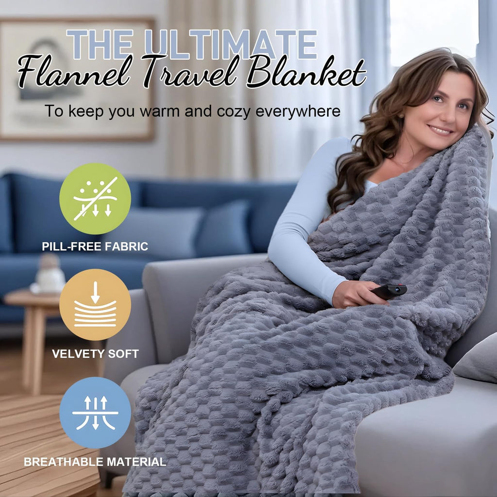 Avtoit | Packable Flannel Travel Blanket with Pillow Bag and Luggage Sleeve – Trevora