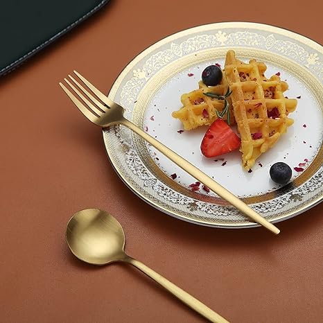 Avtoit | Minimalist Flatware Set – 20-Piece Titanium-Coated Stainless Steel Cutlery | Modern Matte Finish for Elegant Dining