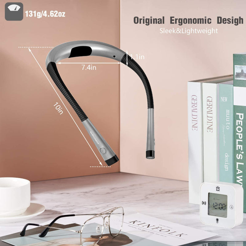 Avtoit | LED Neck Reading Lamp, Book Light for Reading in Bed, 3 Colors, 6 Brightness Levels, Flexible Arm, Rechargeable, Durable, Perfect for Reading, Knitting, Camping, Repairing