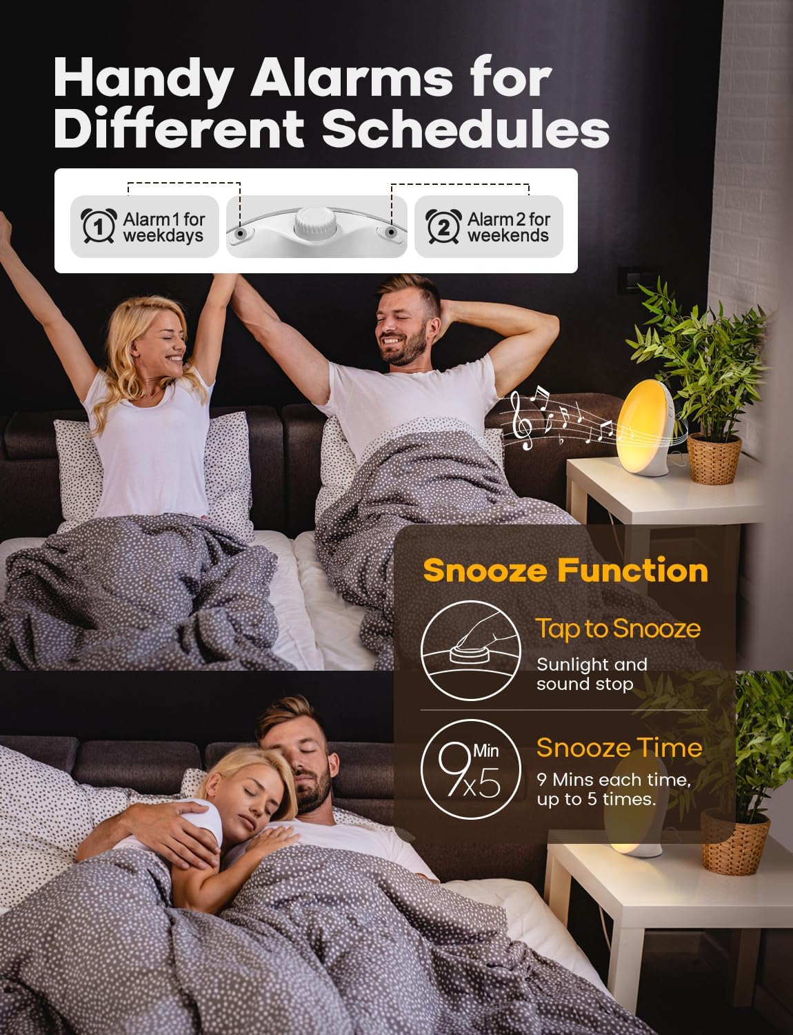 Avtoit | GlowRise Natural Wake-Up Light Alarm Clock with Sunrise & Sunset Simulation