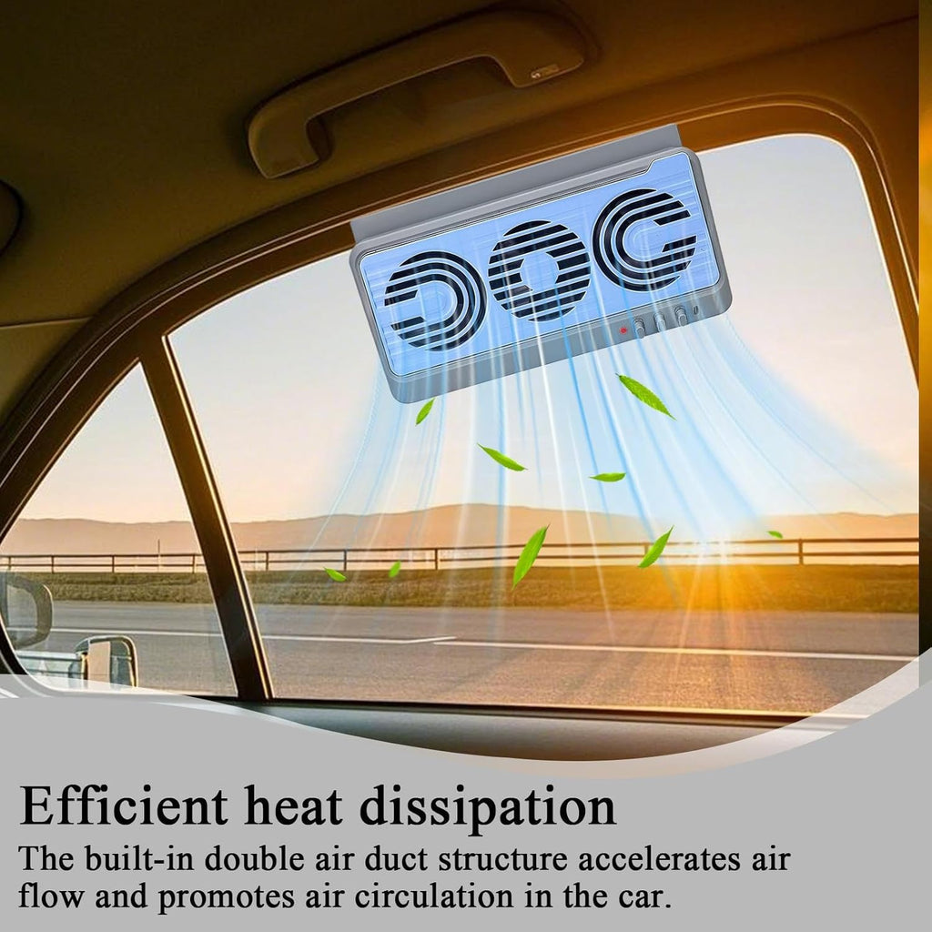 Avtoit | Solar Car Window Fan – Dual Duct Ventilation Exhaust & Cooling Accessory – Aurovent