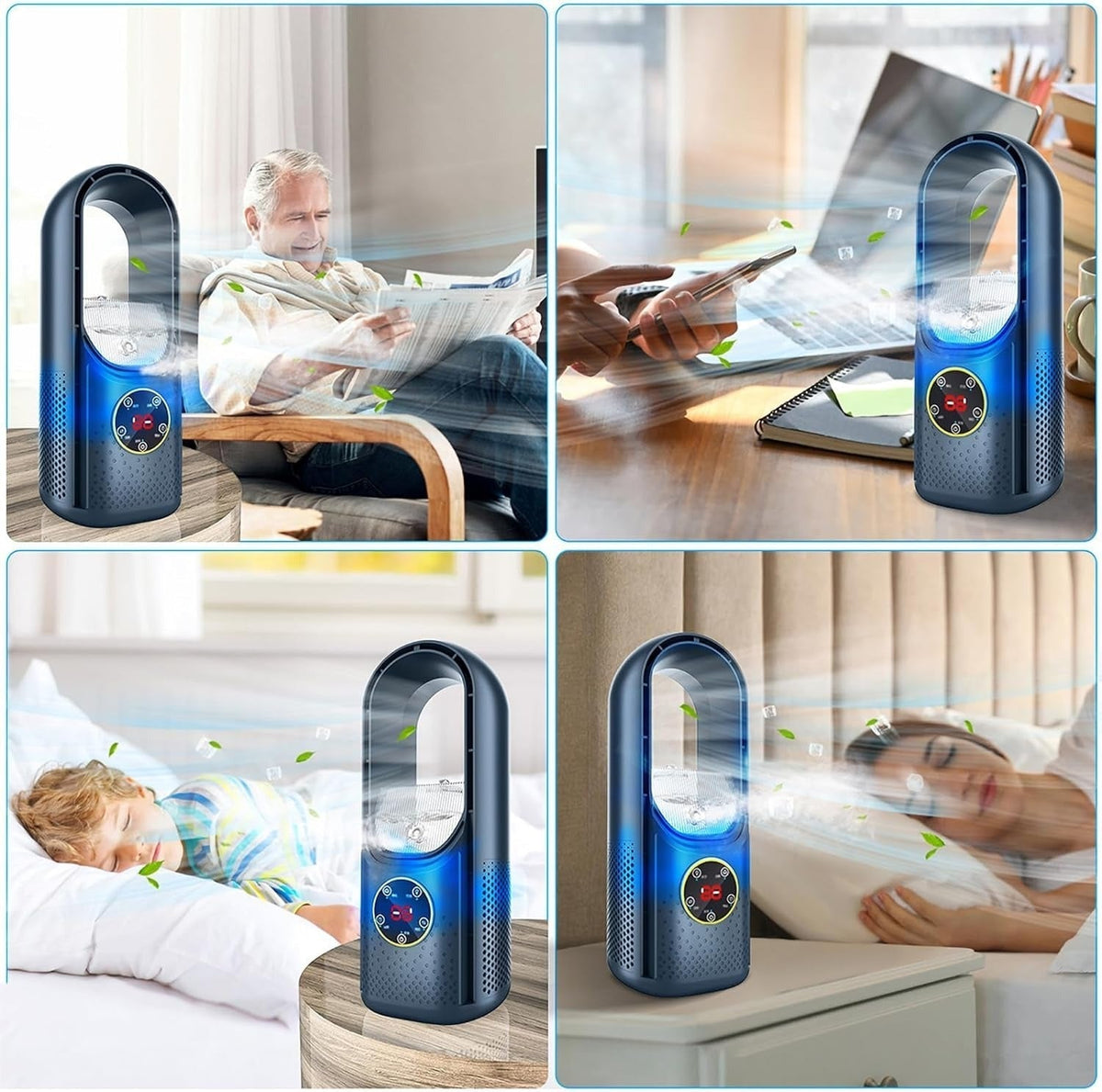 Avtoit | Bladeless Portable Fan | Ultra-Quiet, Ergonomic Design & Ideal for Home and Office Use