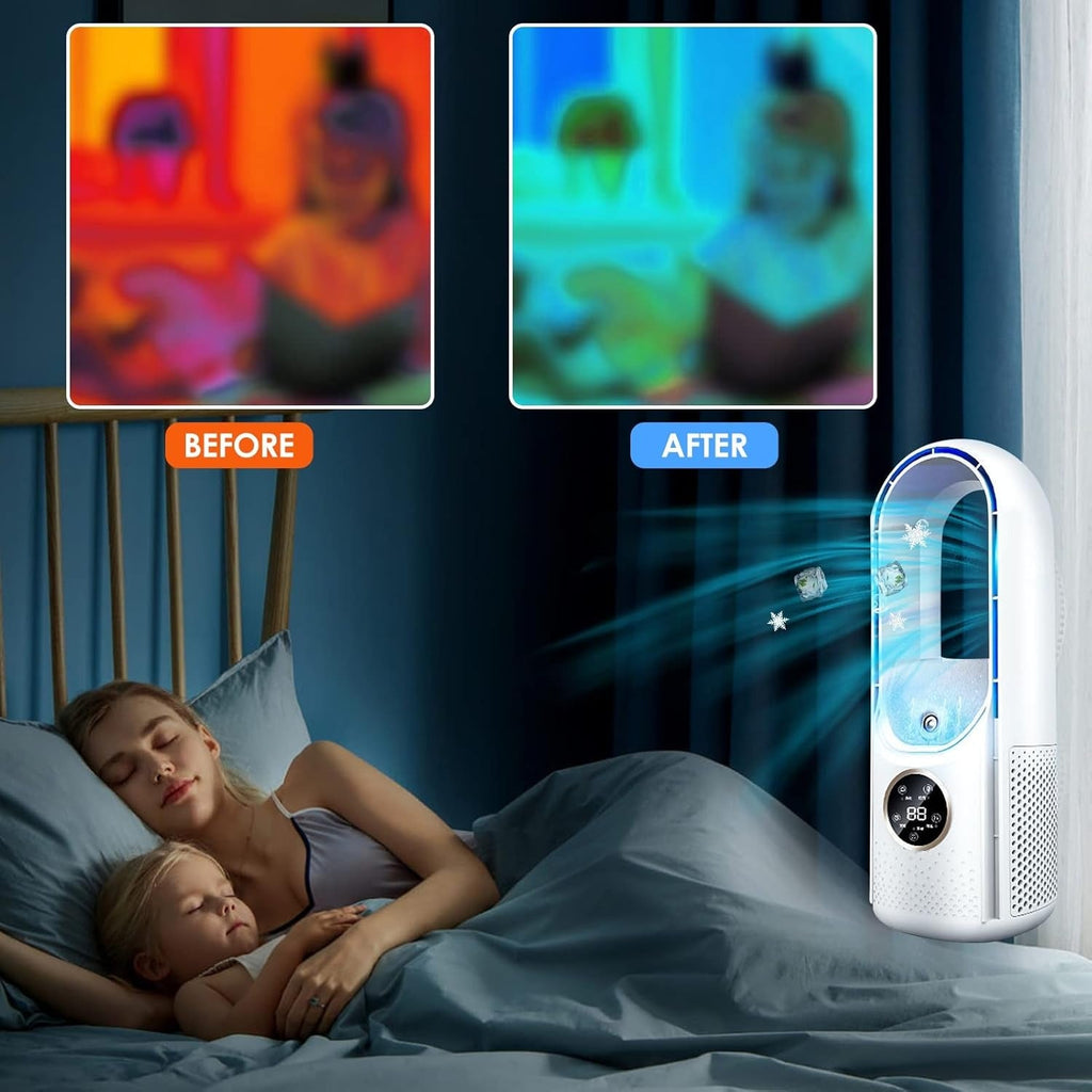 Avtoit | Bladeless Portable Fan | Ultra-Quiet, Ergonomic Design & Ideal for Home and Office Use