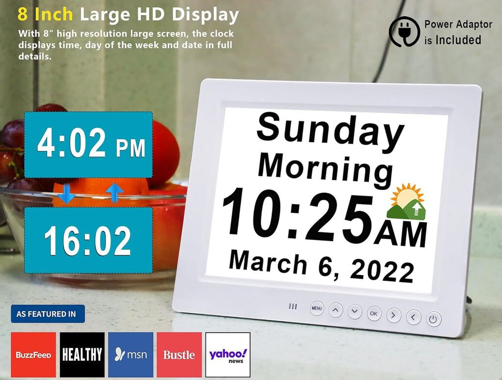 Avtoit | 11.5-Inch Digital Calendar Day Clock with 19 Reminders – Claryon
