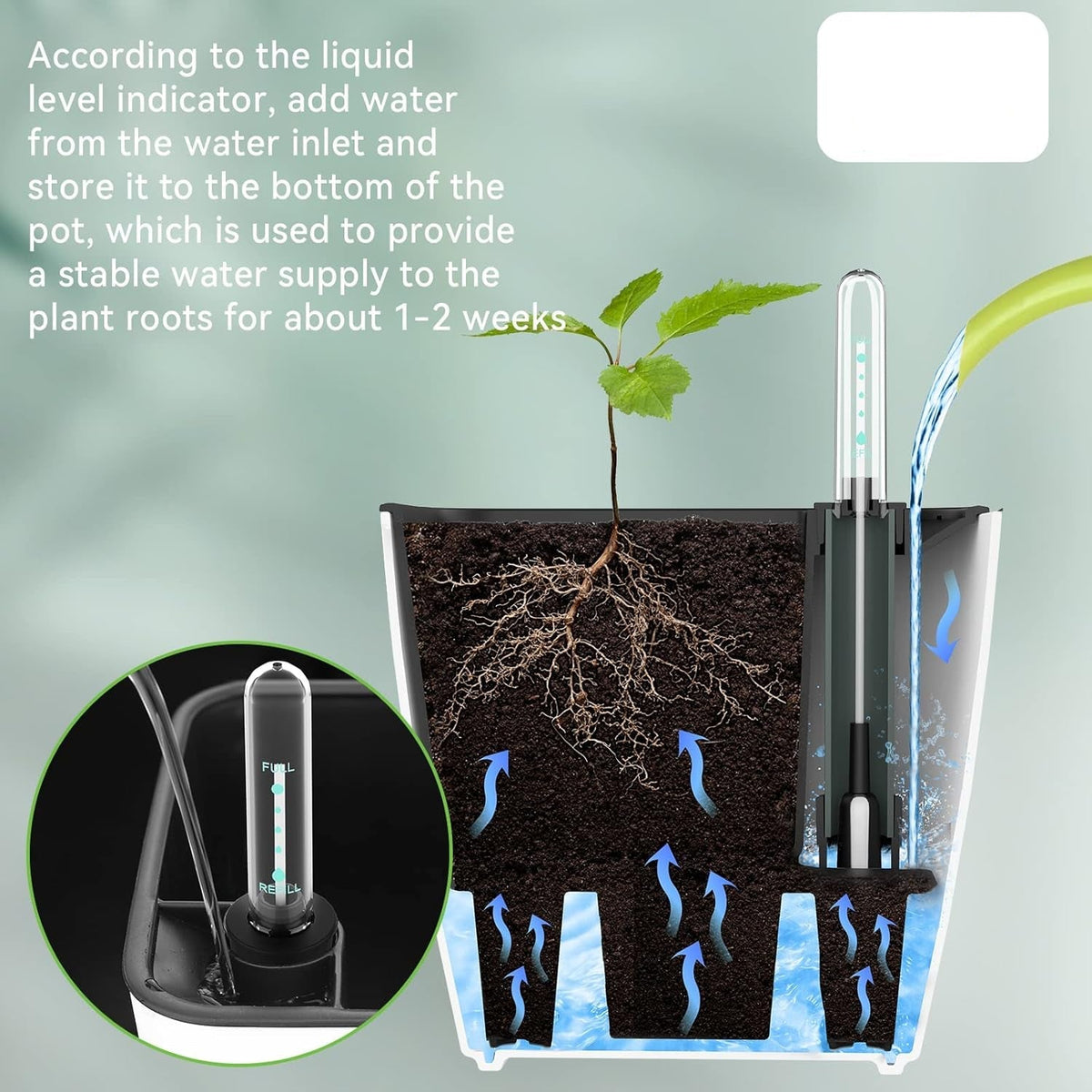 Avtoit | Flower pot with irrigation system – Self-watering plant pot for indoor and outdoor use