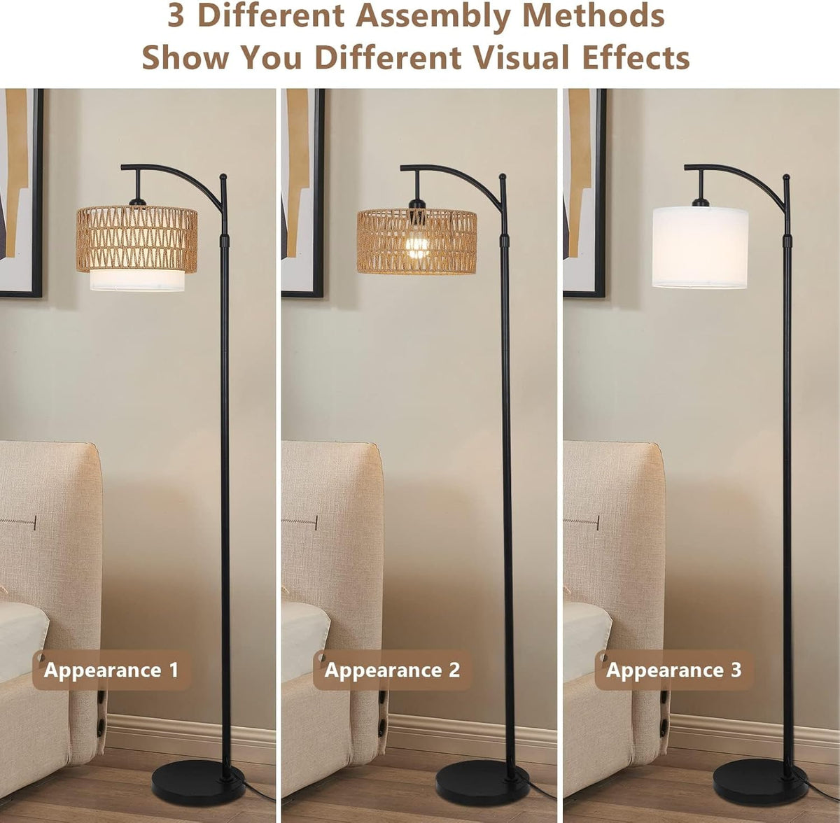 Avtoit | Arc Floor Lamp with Remote Control & Dual Shades – Norvella