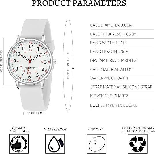 Avtoit | Stylish Women’s Clip-On Watch – Waterproof Silicone Fob Watch in Elegant Colours
