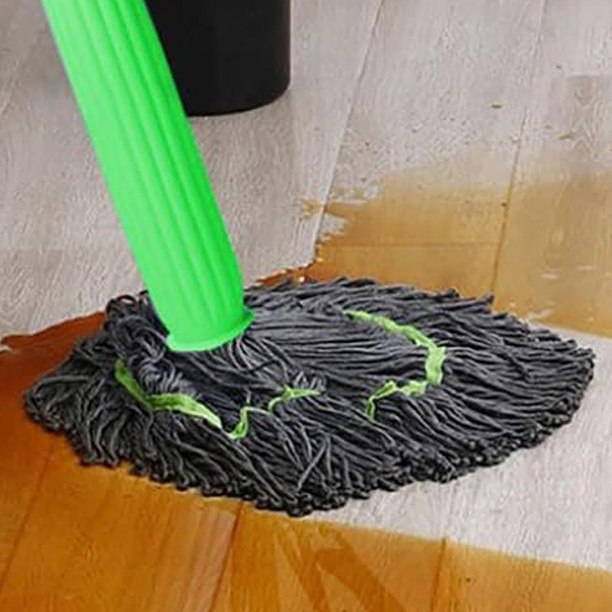 Self-Wringing Mop with Absorbent Microfiber Head and 360-Degree Rotation