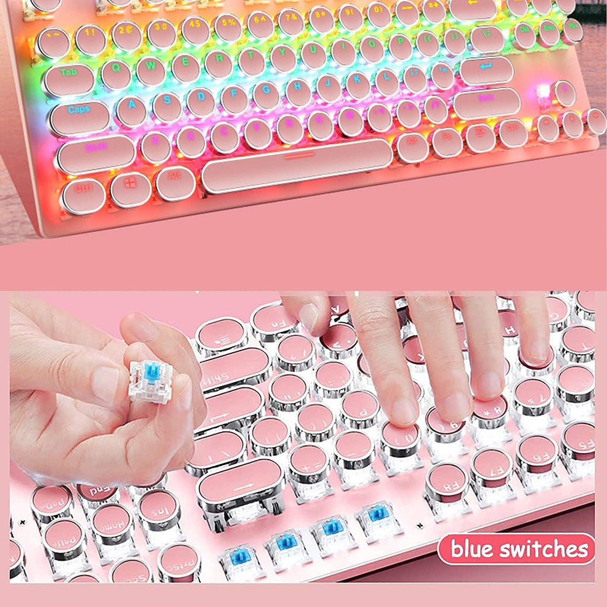 Avtoit | 87-Key Mechanical Gaming Keyboard RGB Backlit Blue Switch