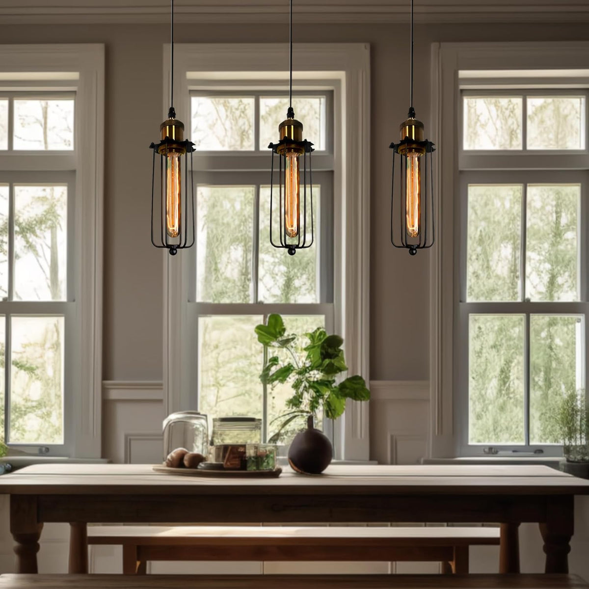 Avtoit | Industrial Pendant Light in Retro Design – Vintage Hanging Lamp with Metal Grid