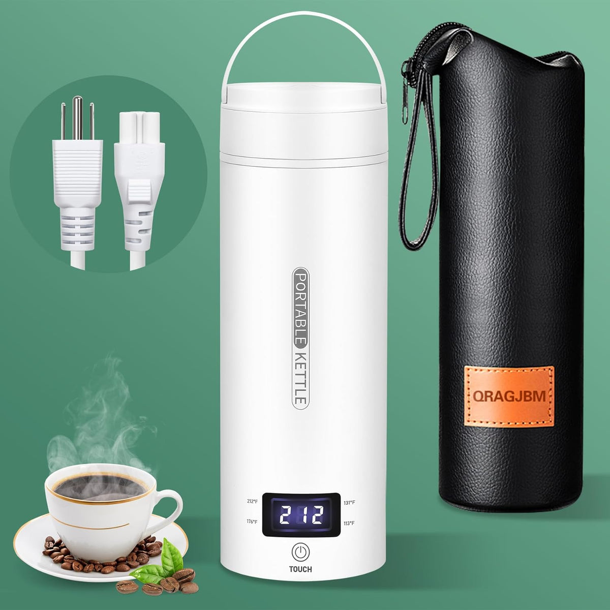 Avtoit | Portable Electric Travel Kettle | Compact Stainless Steel Smart Kettle with LCD