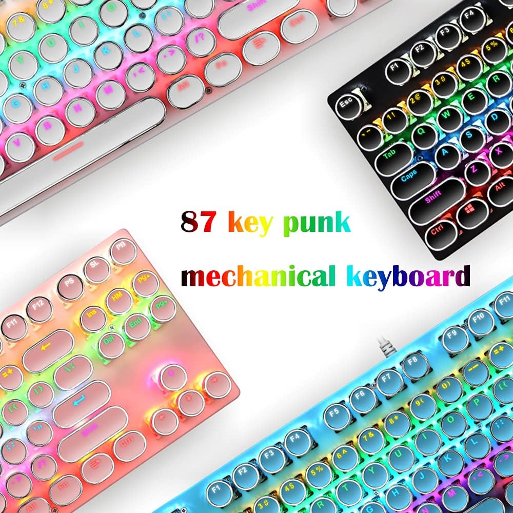 Avtoit | 87-Key Mechanical Gaming Keyboard RGB Backlit Blue Switch