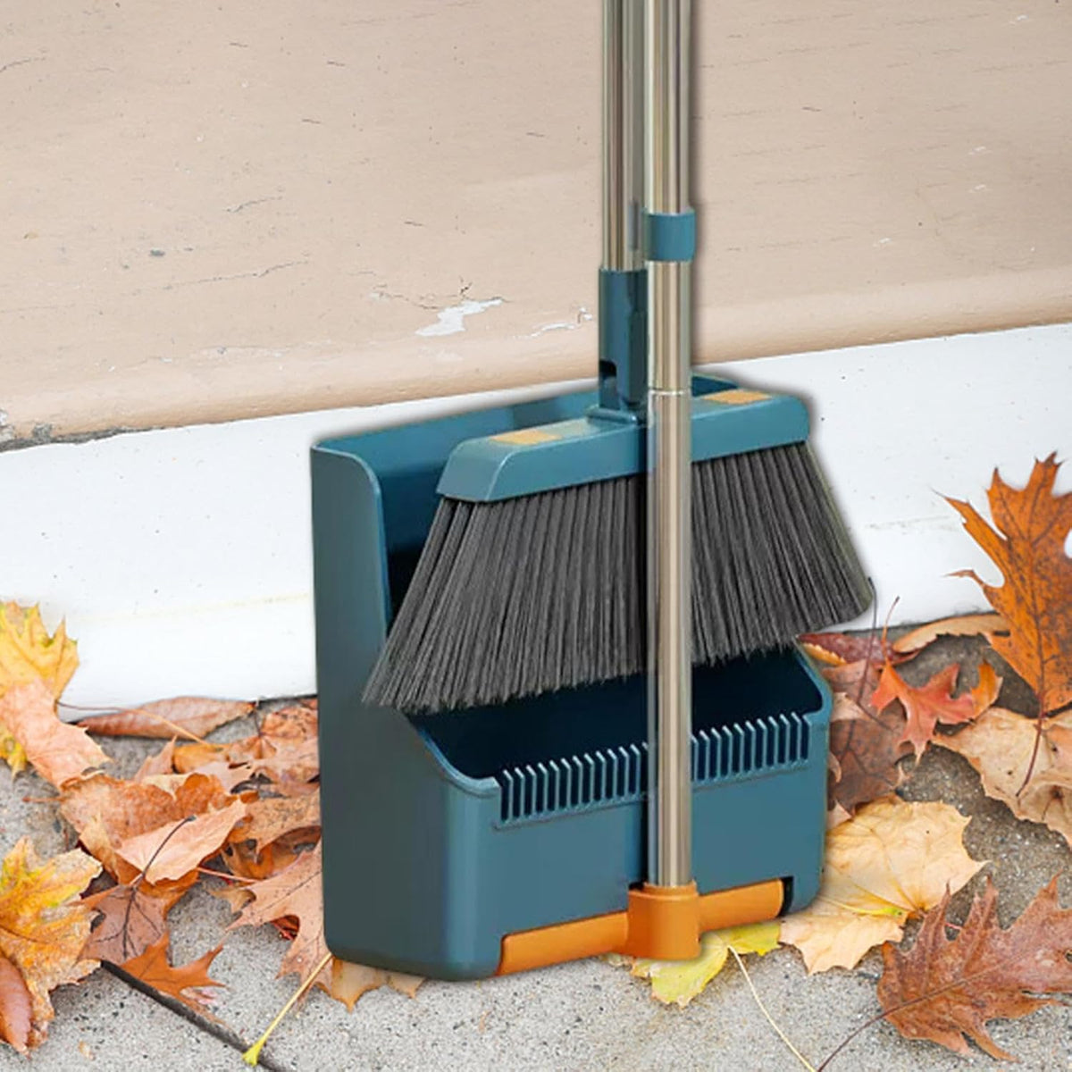Avtoit | Large Broom and Dustpan Set – Long Handle with 180° Rotating Broom Head – Clavira