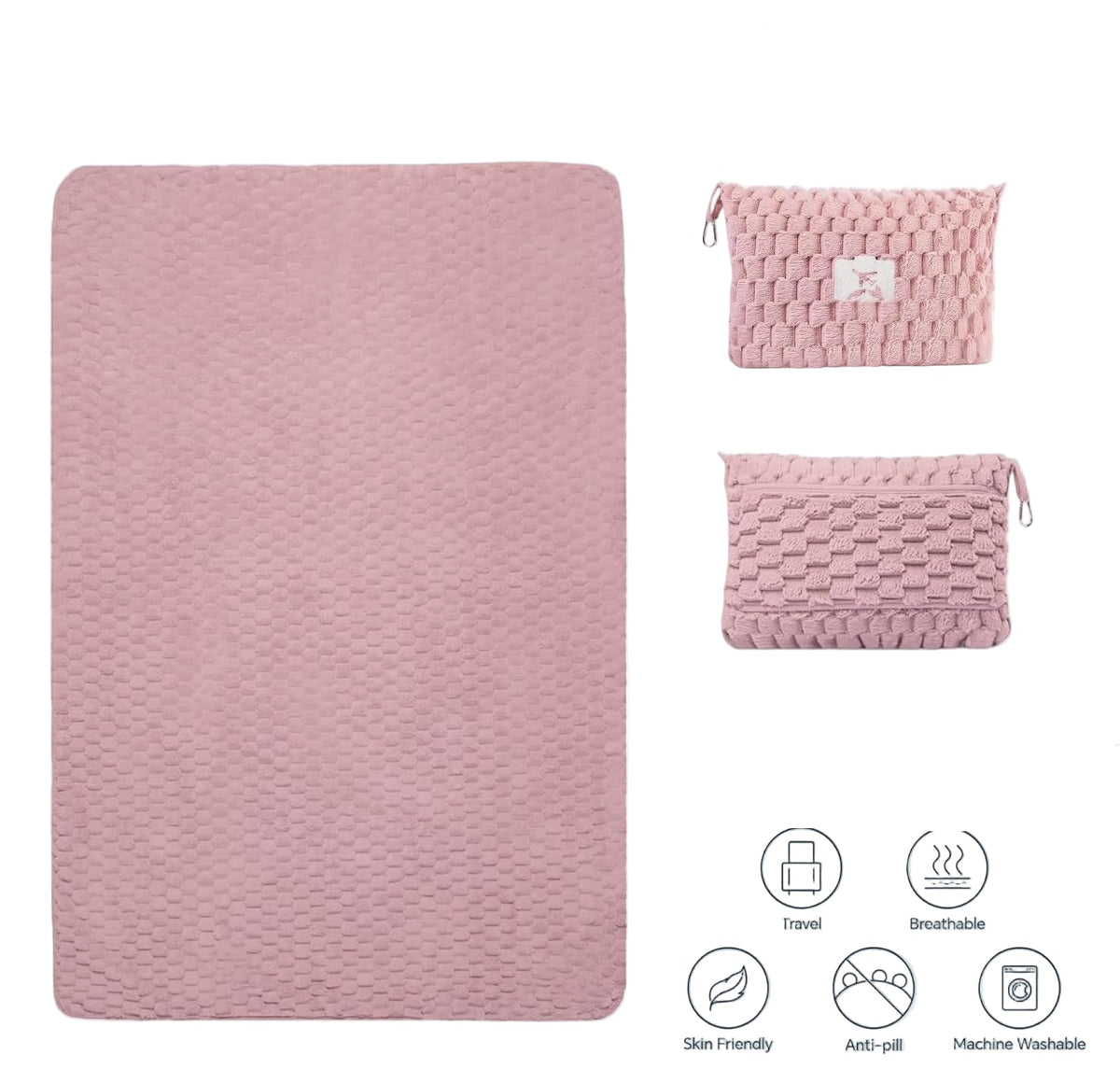 Avtoit | Packable Flannel Travel Blanket with Pillow Bag and Luggage Sleeve – Trevora