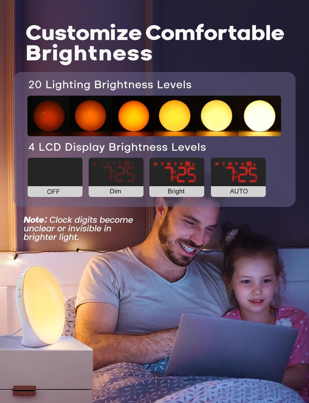 Avtoit | GlowRise Natural Wake-Up Light Alarm Clock with Sunrise & Sunset Simulation