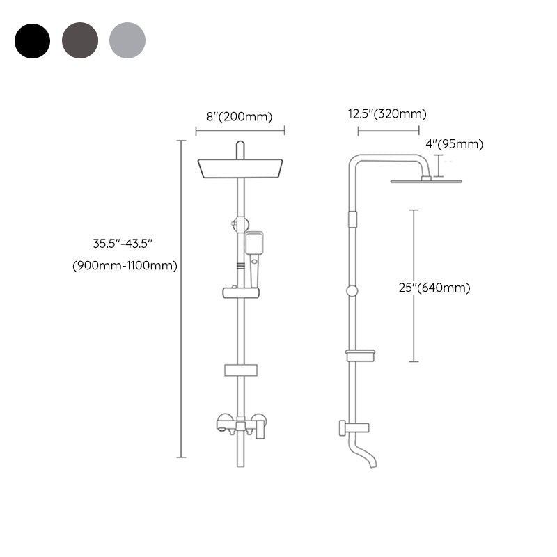 Avtoit | Shower System Wall Mount Adjustable Spray Pattern Shower Arm Shower Set with Shower Hose