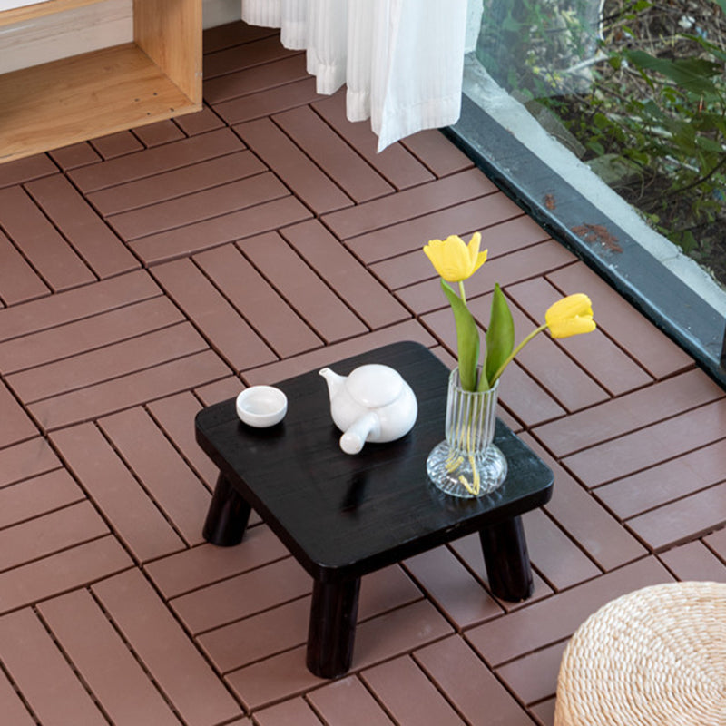 Avtoit | 30 cm X 30 cm 4-Slat Square Deck/Patio Floor Tiles Snap Fit Installation Floor Tiles