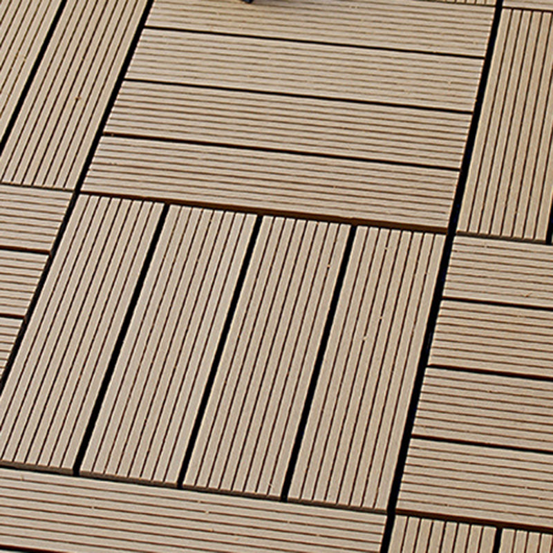 Avtoit | 12" X 12" 4-Slat Square Deck/Patio Floor Tiles Snap Installation Floor Plank Tiles