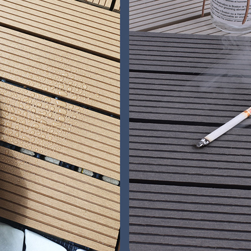 Avtoit | 12" X 12" 4-Slat Square Deck/Patio Floor Tiles Snap Installation Floor Plank Tiles