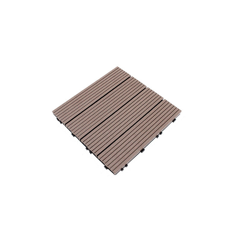 Avtoit | 12" X 12" 4-Slat Square Deck/Patio Floor Tiles Snap Installation Floor Plank Tiles