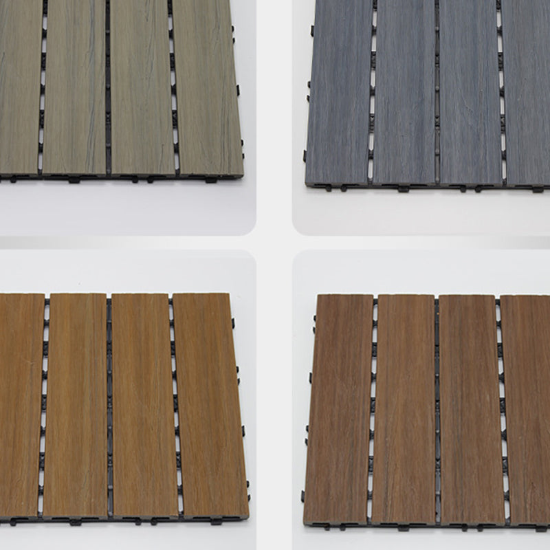 Avtoit | 12" X 12" 4-Slat Square PVC Floor Tiles Snap-Fit Installation Floor Tiles