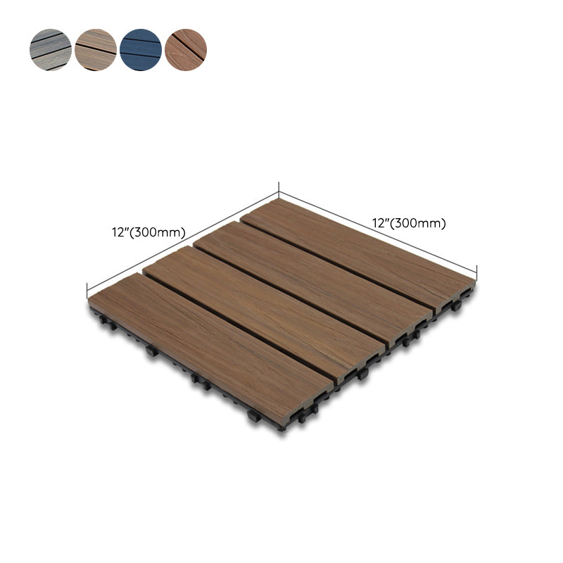 Avtoit | 12" X 12" 4-Slat Square PVC Floor Tiles Snap-Fit Installation Floor Tiles