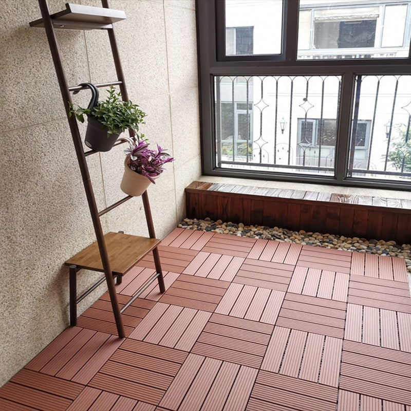 Avtoit | Composite Plank Tiles Striped Pattern Square Deck Flooring Outdoor Patio