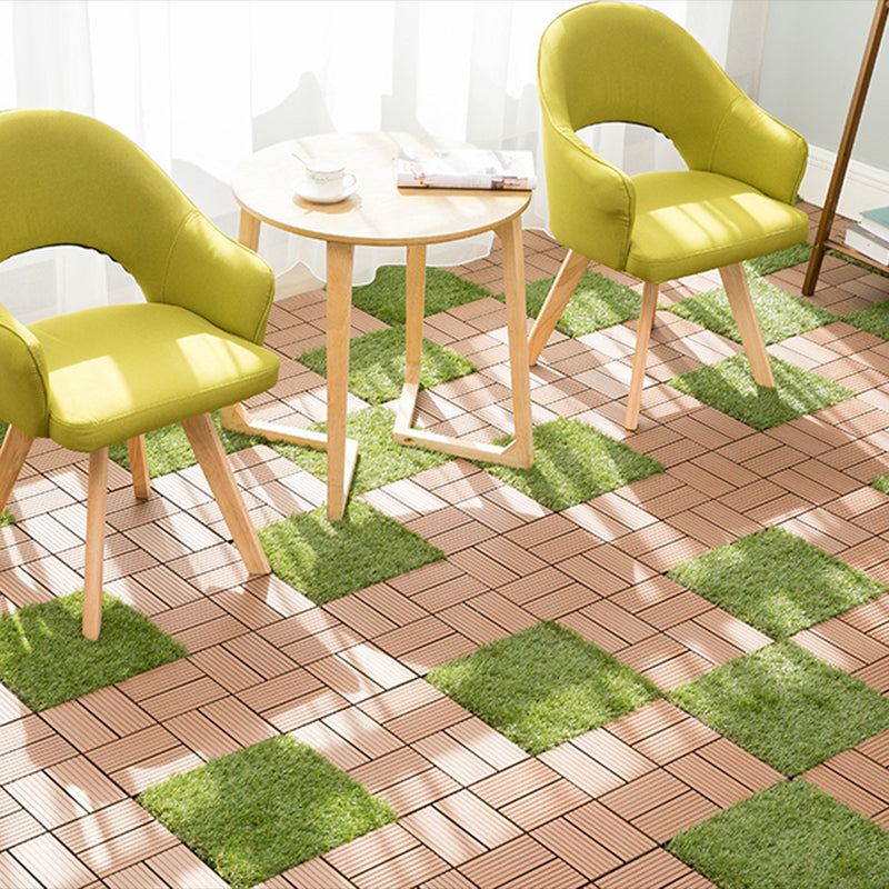Avtoit | Composite Plank Tiles Striped Pattern Square Deck Flooring Outdoor Patio