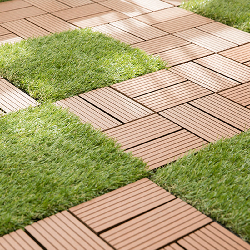 Avtoit | Composite Plank Tiles Striped Pattern Square Deck Flooring Outdoor Patio