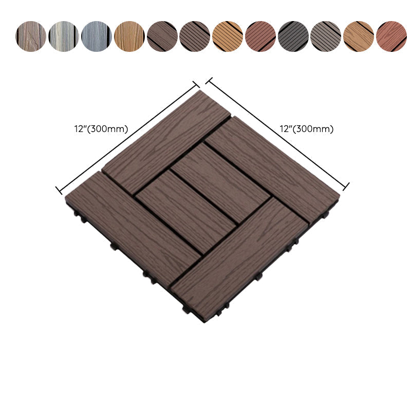 Avtoit | Composite Plank Tiles Striped Pattern Square Deck Flooring Outdoor Patio