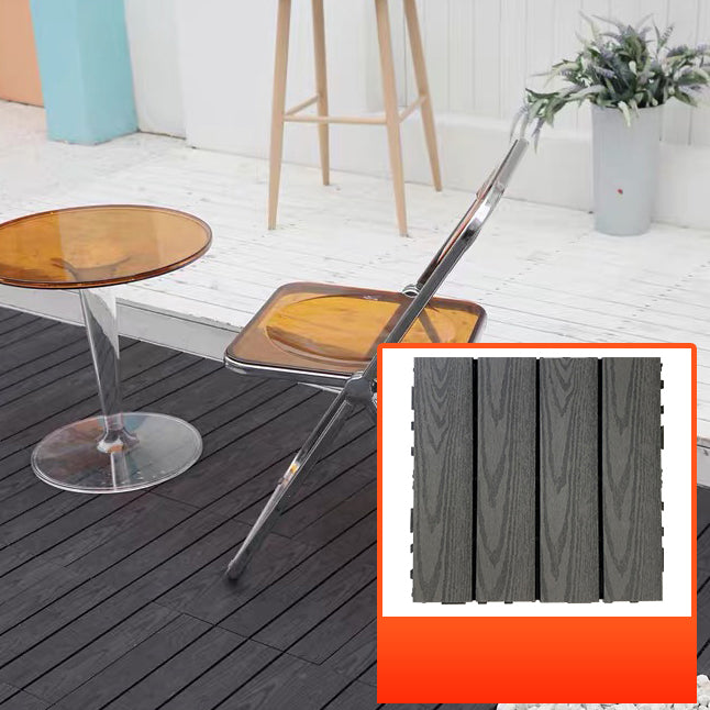 Avtoit | Composite Square Patio Tiles Interlocking Striped Pattern Patio Floor Tiles