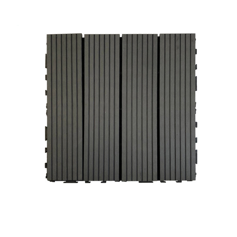 Avtoit | Composite Square Patio Tiles Interlocking Striped Pattern Patio Floor Tiles