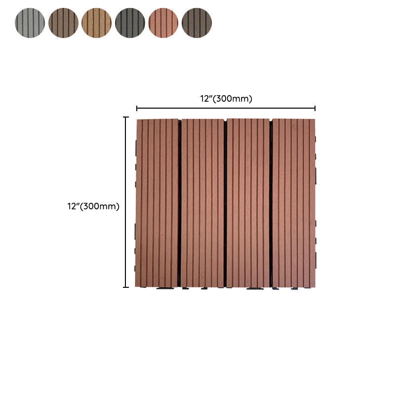 Avtoit | Composite Square Patio Tiles Interlocking Striped Pattern Patio Floor Tiles