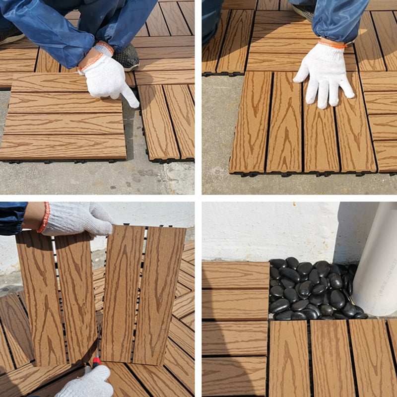 Avtoit | Square PVC Deck/Patio Floor Tiles Interlocking Installation Outdoor Patio Tiles