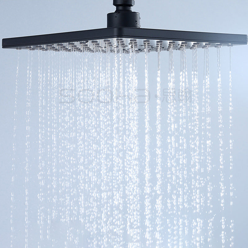 Avtoit | Black Square Fixed Shower Head Modern Style Wall Mounted Shower Head
