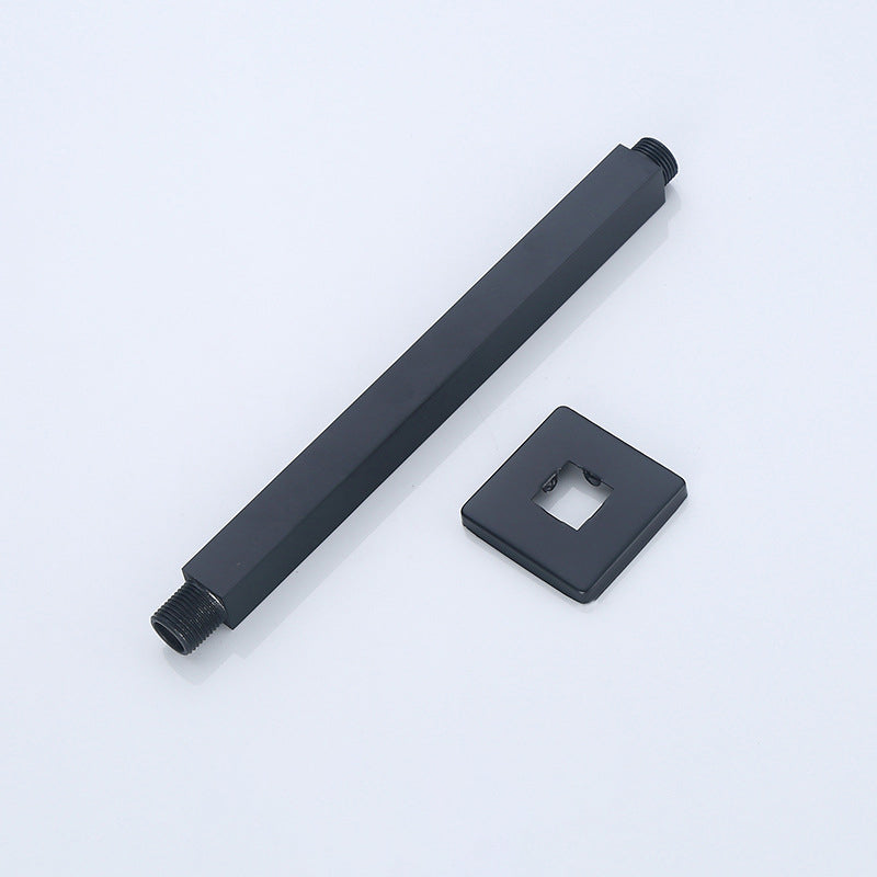 Avtoit | Black Square Fixed Shower Head Modern Style Wall Mounted Shower Head