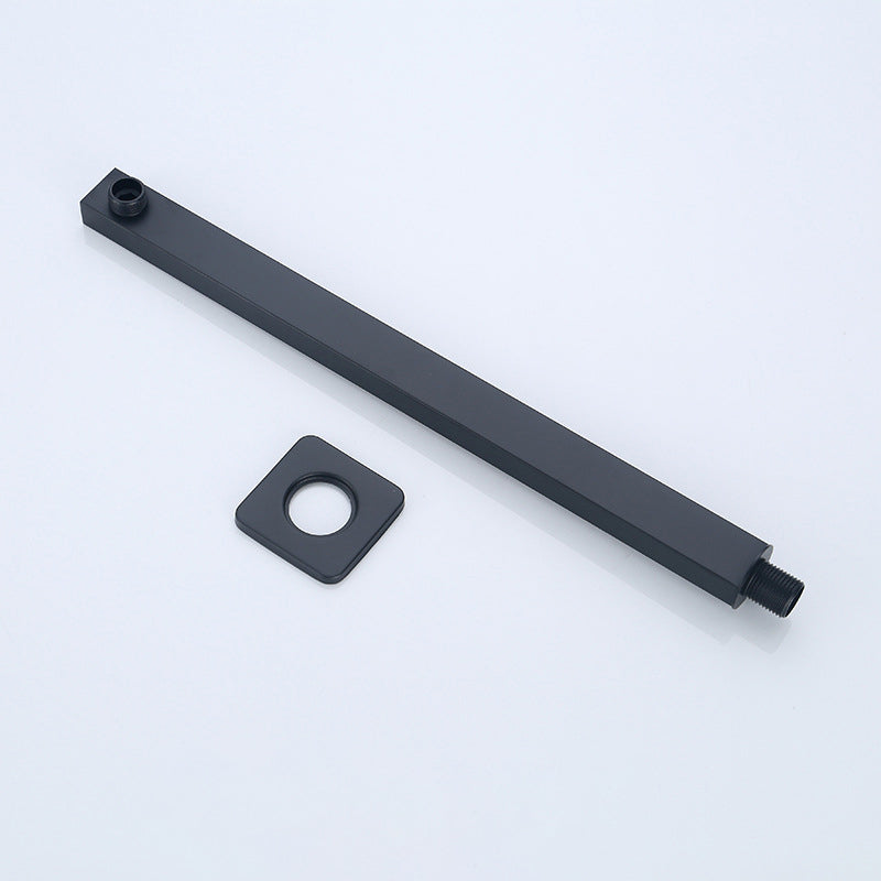 Avtoit | Black Square Fixed Shower Head Modern Style Wall Mounted Shower Head