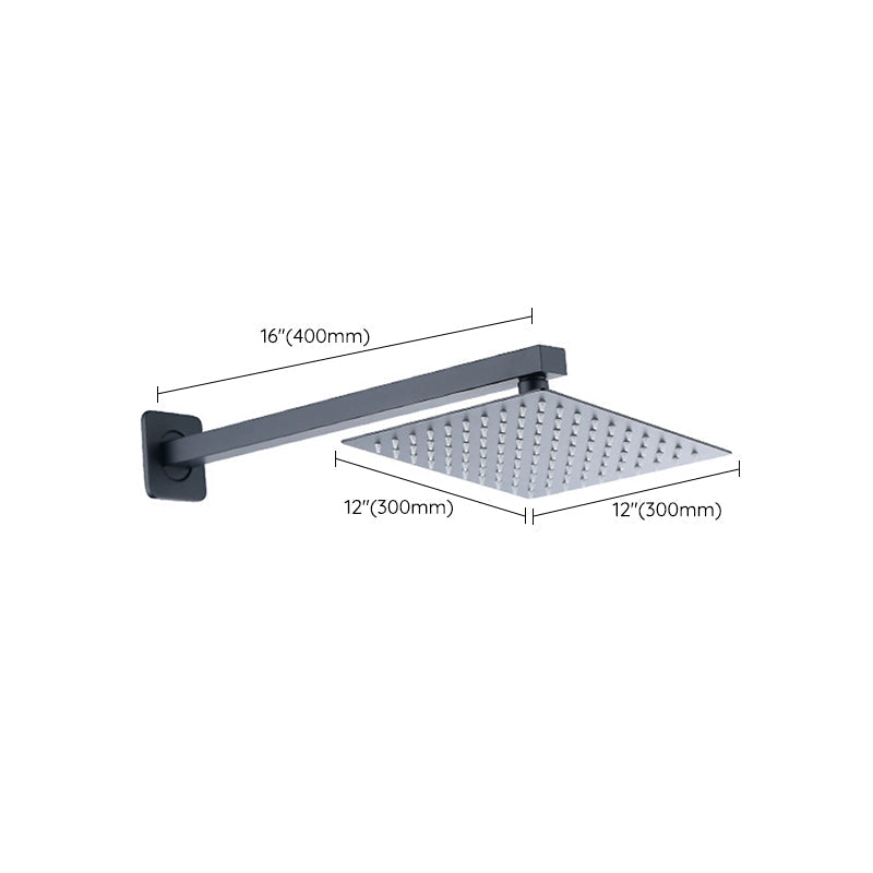Avtoit | Black Square Fixed Shower Head Modern Style Wall Mounted Shower Head