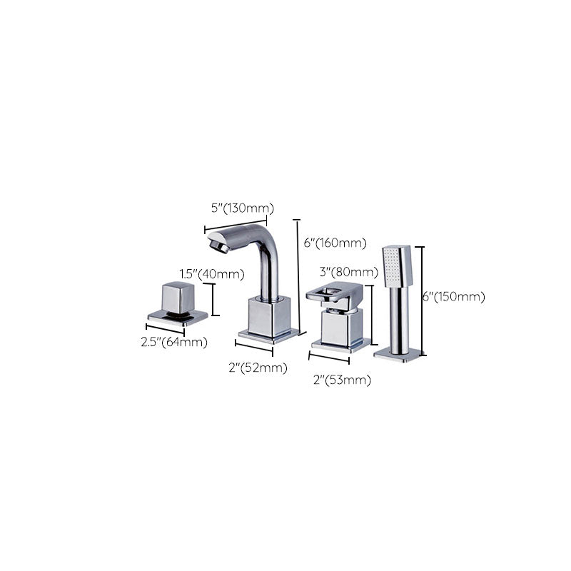 Avtoit | Chrome Bath Faucet Trim with Lever Handle Deck Mounted Bathtub Faucet