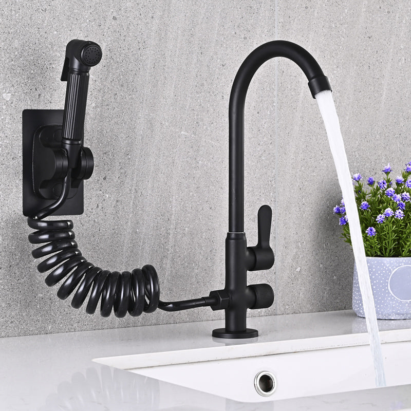 Avtoit | Single Cold Water Valve Uniform Color High Arc Deck Mounted Bathtub Faucet